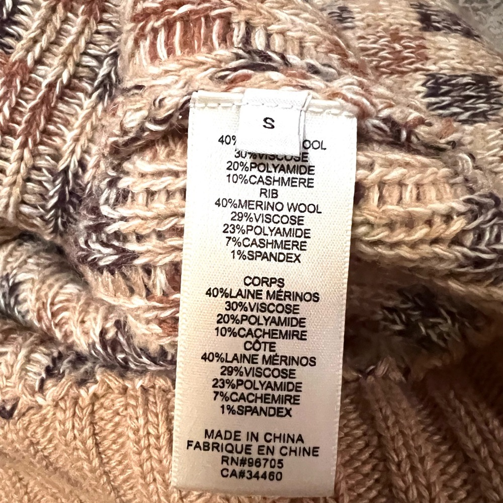 Rebecca Taylor 🥰NWOT Cashmere Wool Sweater Cardigan Jacquard Crop Small Checker - Picture 14 of 16
